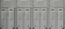 Gray school lockers